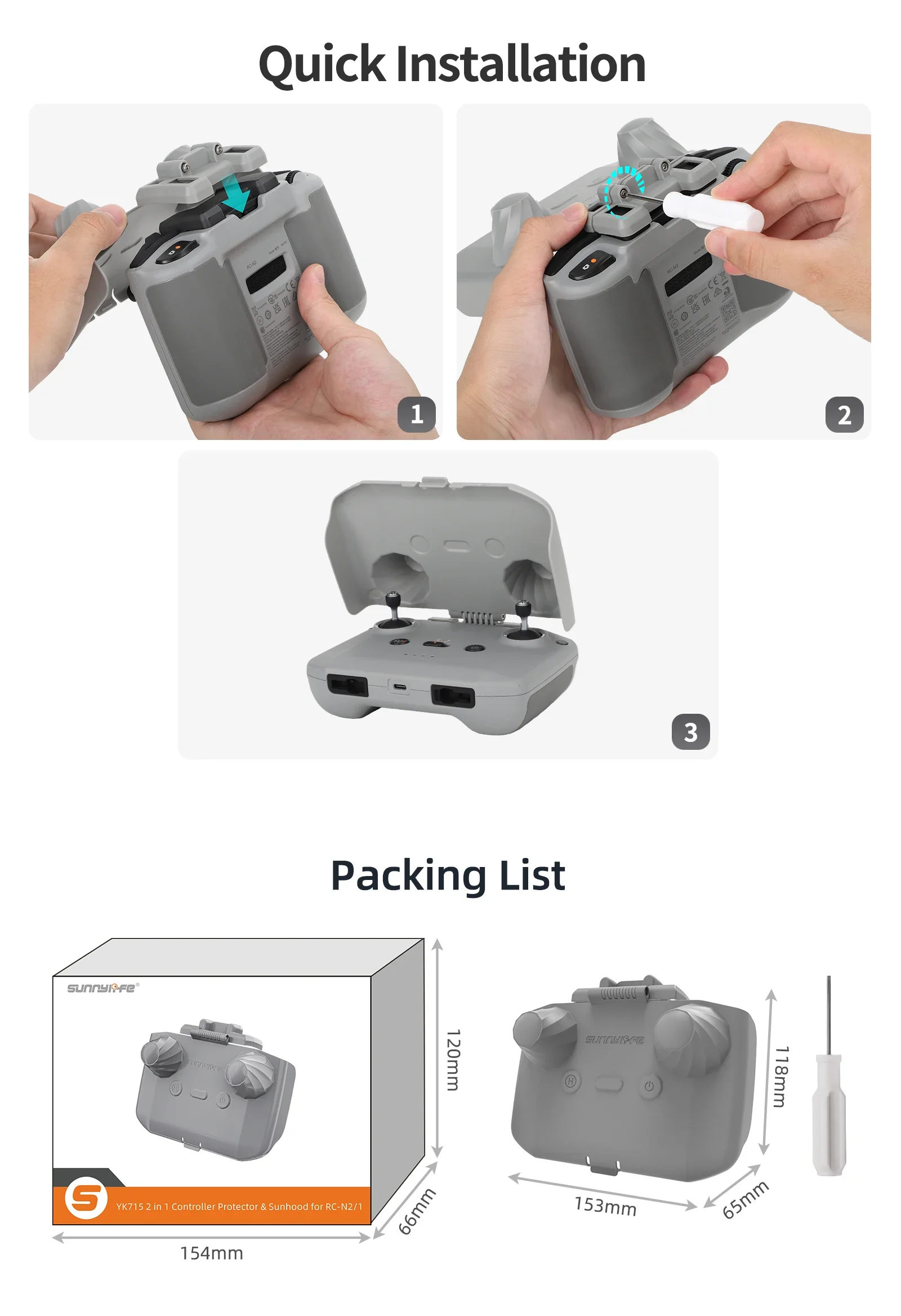 2 in 1 Controller Protector Su - Drone Sun Shade reseña y precio