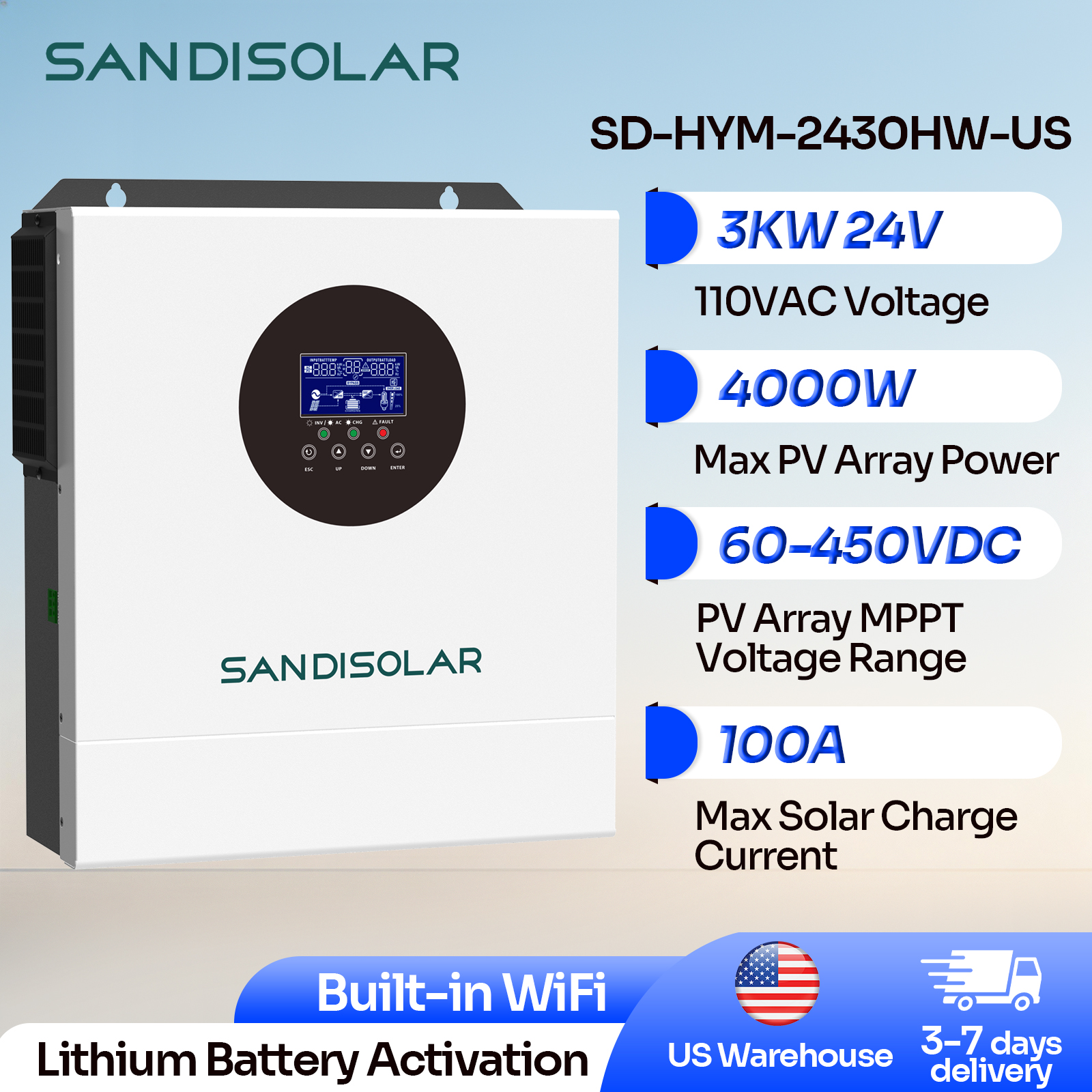 SANDISOLAR 3KW Hybrid Solar In - Drone Solar Charger reseña y precio