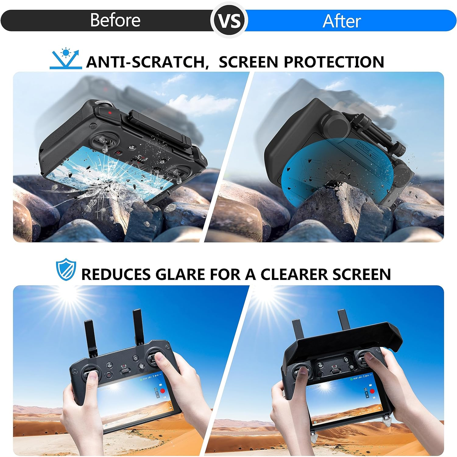 2-in-1 Sun Hood & Joystick Cov - Drone Sun Shade reseña y precio