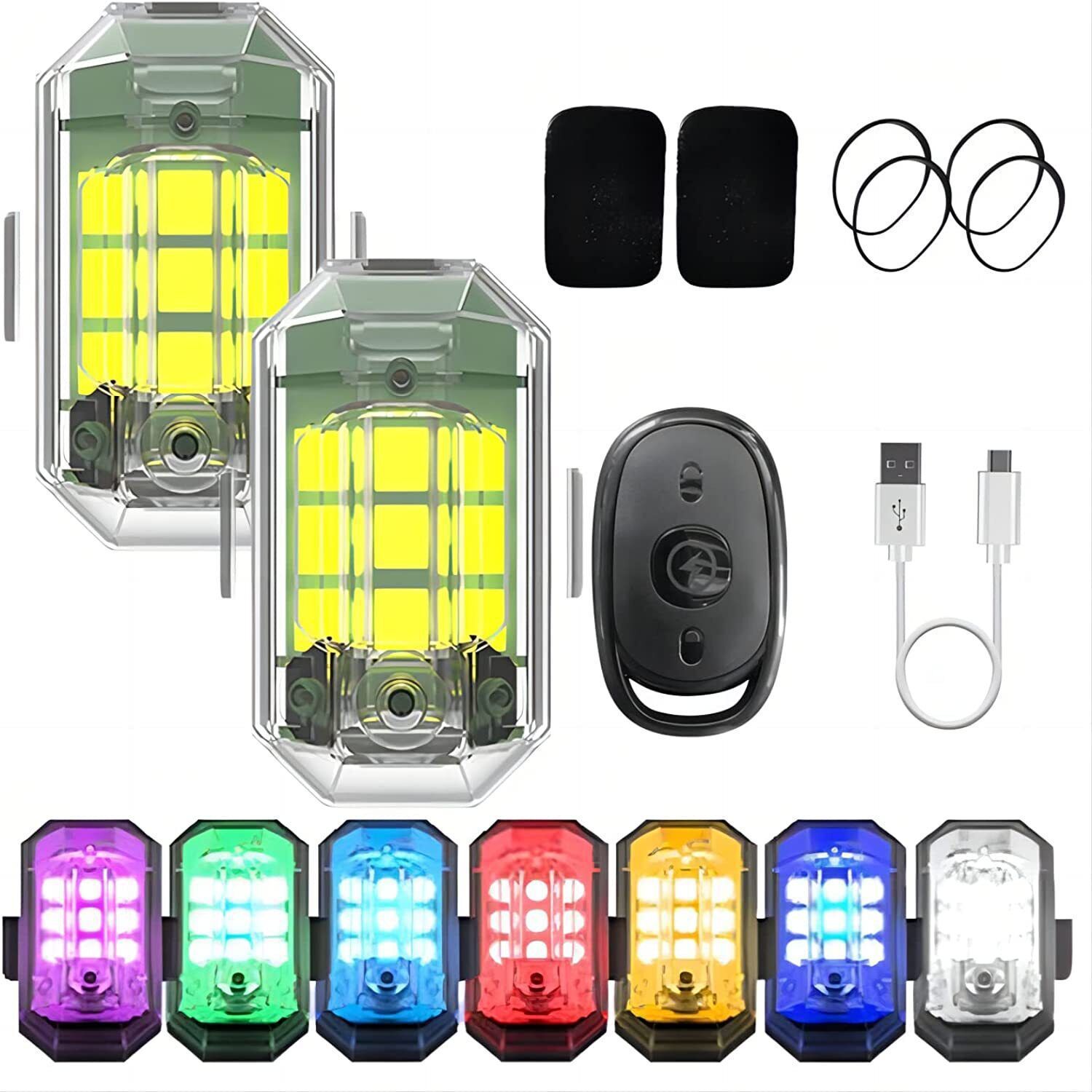 1/2/4Pc Remote Motorcycle Ligh - Drone Strobe Light reseña y precio