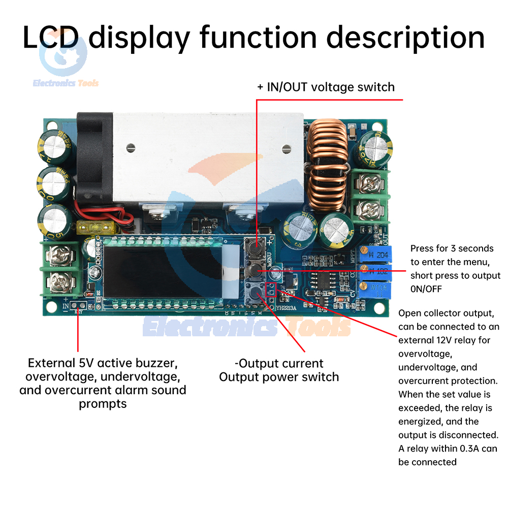 10-75V 20A Adjustable Buck Mod - Drone Solar Charger reseña y precio